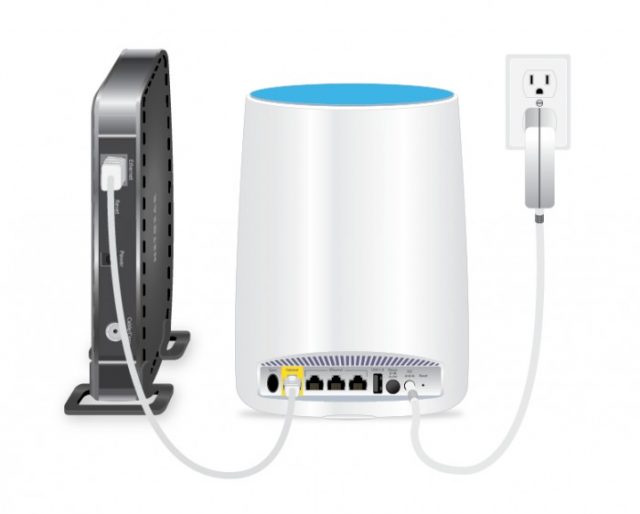 One nice feature of the Orbi is the additional wired Ethernet jacks