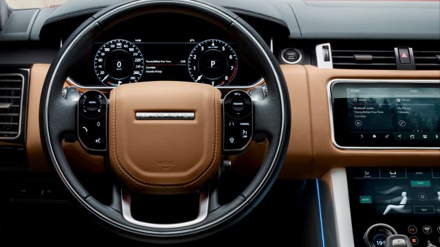 The instrument panel is a 12-inch reconfigurable LCD display.