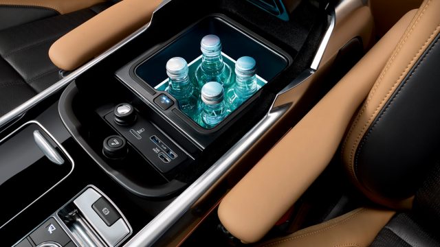 The center console box can be kitted out to keep drinks cold.