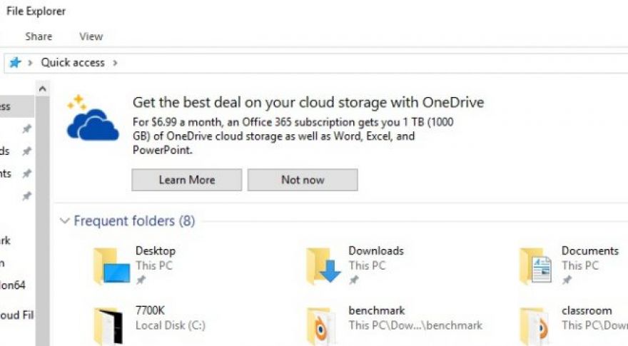 Microsoft now puts ads in Windows 10 File Explorer, because of course